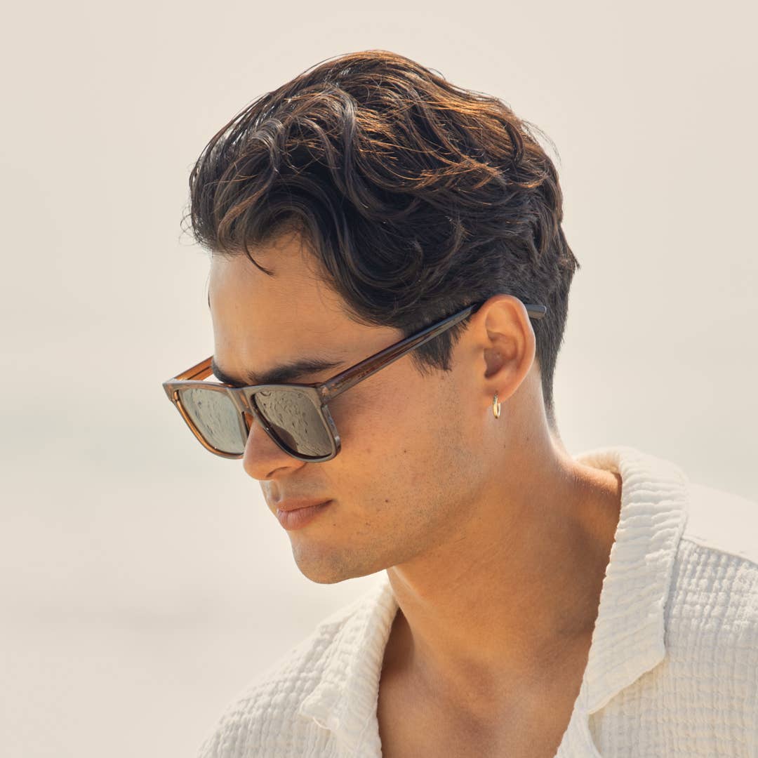 SUNNIES- Diego - Crystal Brown / Smoke Polarized Lens