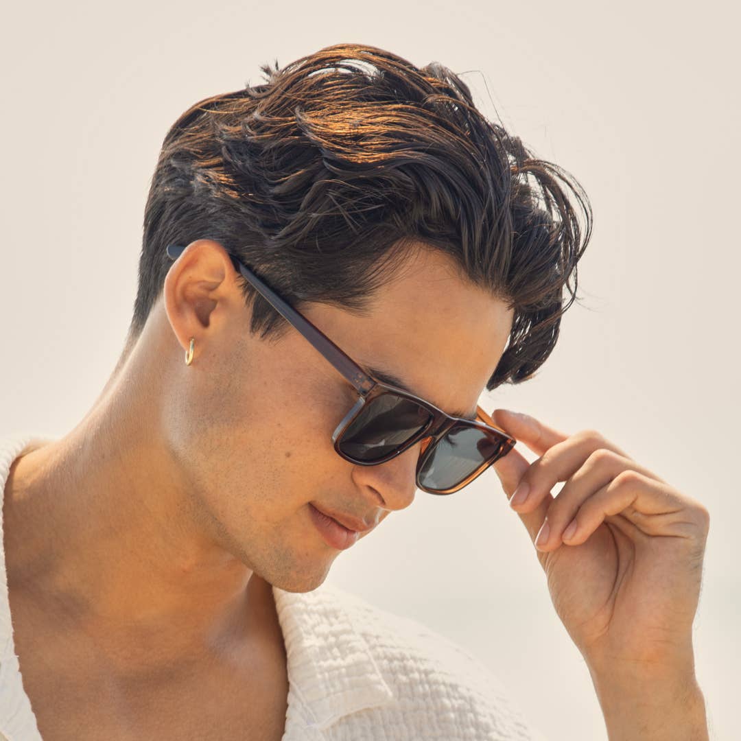 SUNNIES- Diego - Crystal Brown / Smoke Polarized Lens