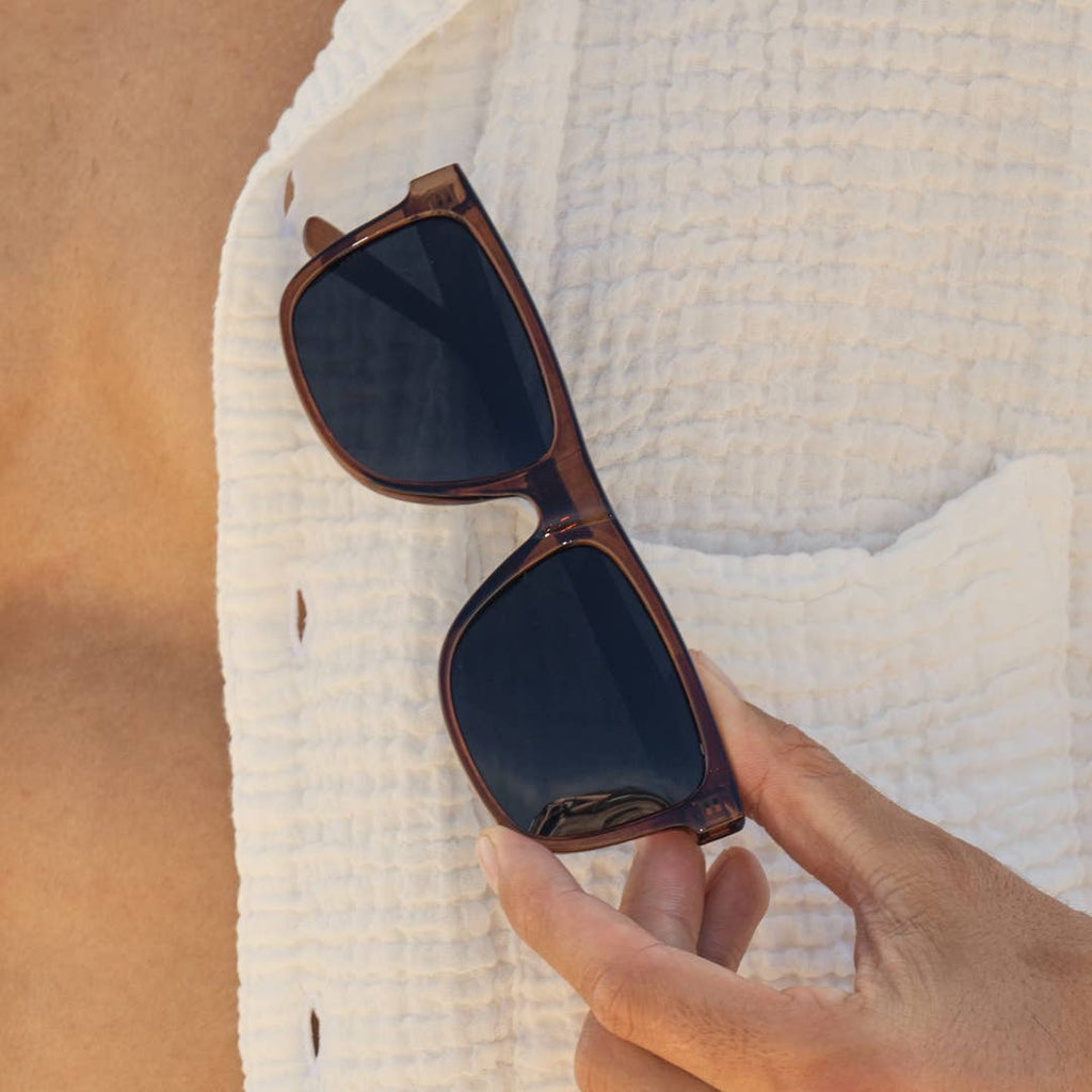 SUNNIES- Diego - Crystal Brown / Smoke Polarized Lens