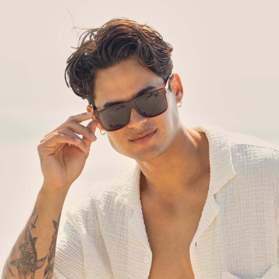 SUNNIES- Diego - Crystal Brown / Smoke Polarized Lens